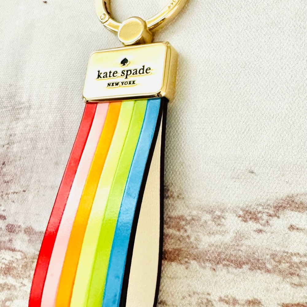 Kate Spade Rainbow Reegan Leather Keychain or Bag Charm Strap - Authentic - Picture 6 of 10
